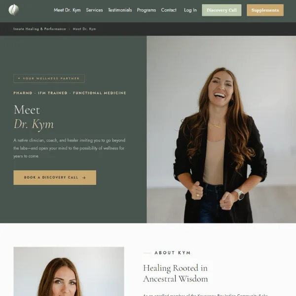 Screenshot of the Innate Healing & Performance website